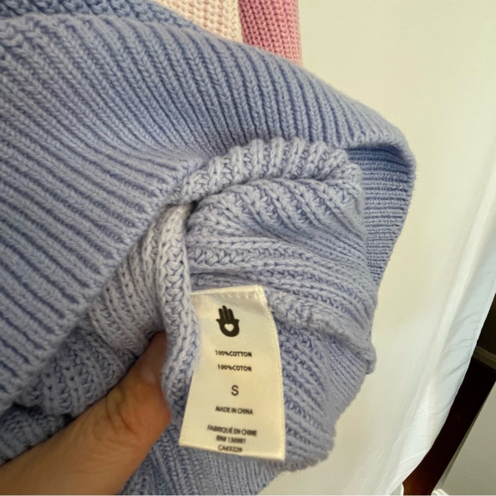 Spiritual Gangster Pink and blue Mesh Knit Top - Picture 7 of 7